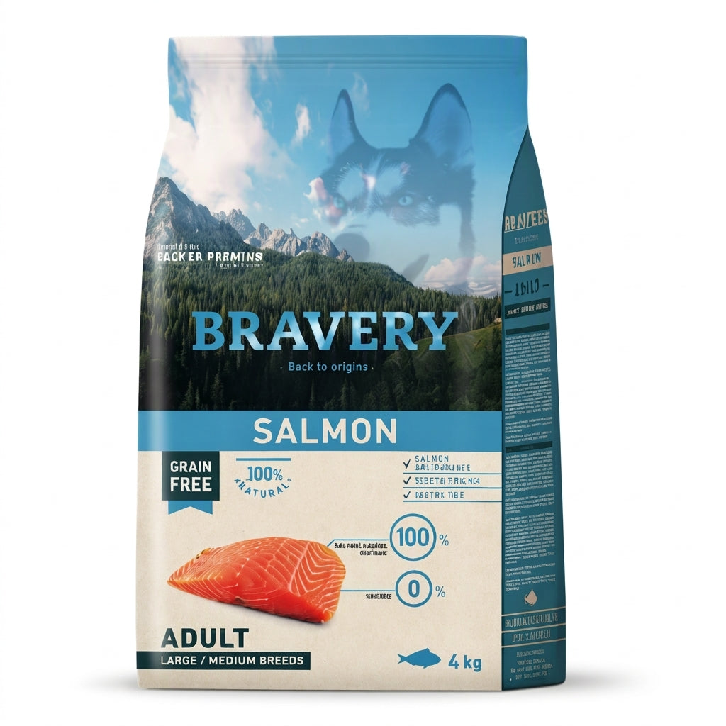 BRAVERY SALMON ADULT LARGE/MEDIUM BREED 4 KG