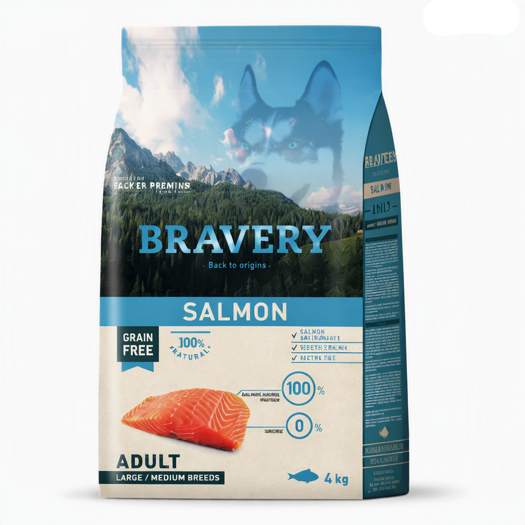 BRAVERY SALMON ADULT LARGE/MEDIUM BREED 4 KG