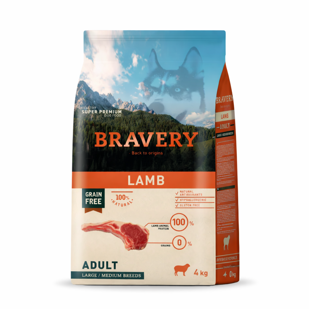 BRAVERY LAMB ADULT LARGE/MEDIUM BREED 4 KG