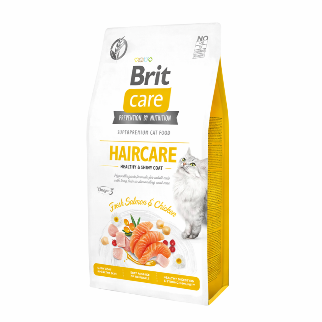 BRIT CARE CAT GRAIN-FREE HAIRCARE HEALTHY & SHINY COAT 7 KG