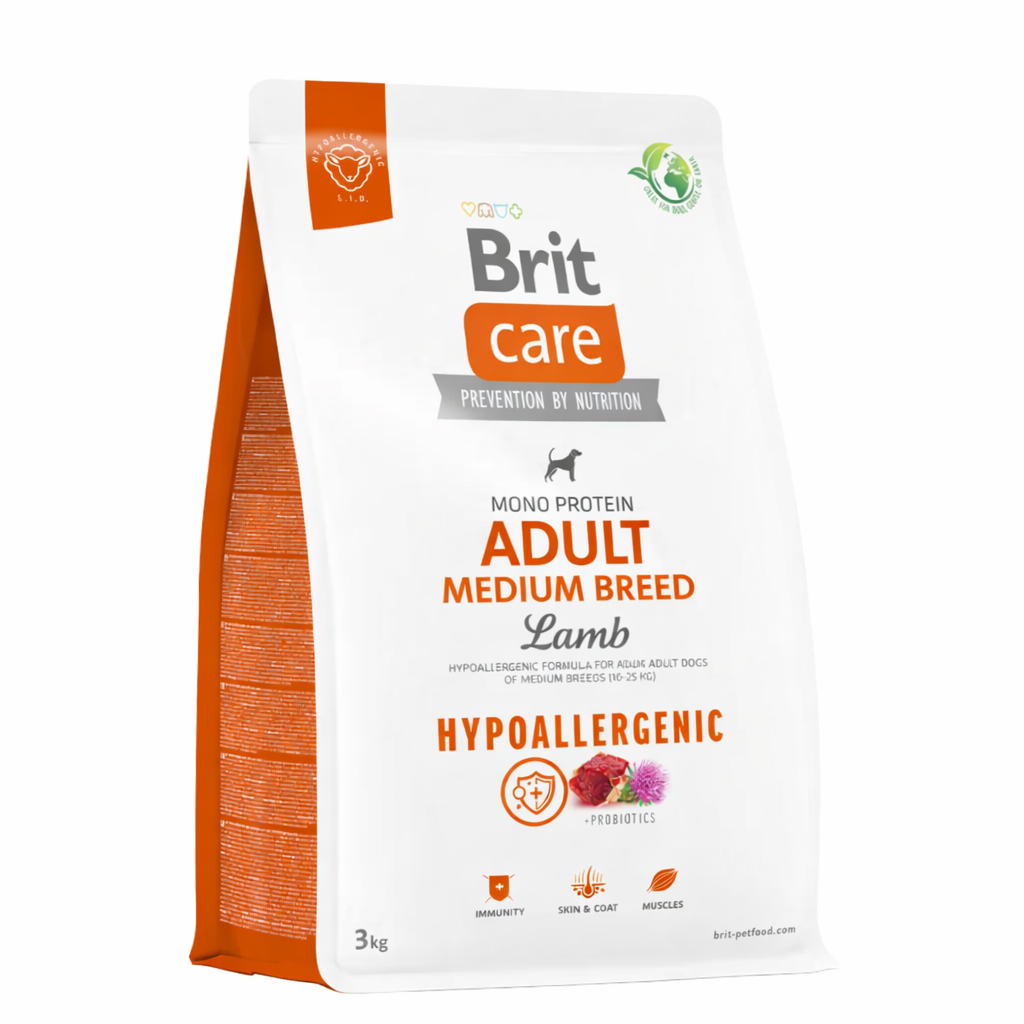 BRIT CARE DOG HYPOALLERGENIC ADULT MEDIUM BREED LAMB 3 kg