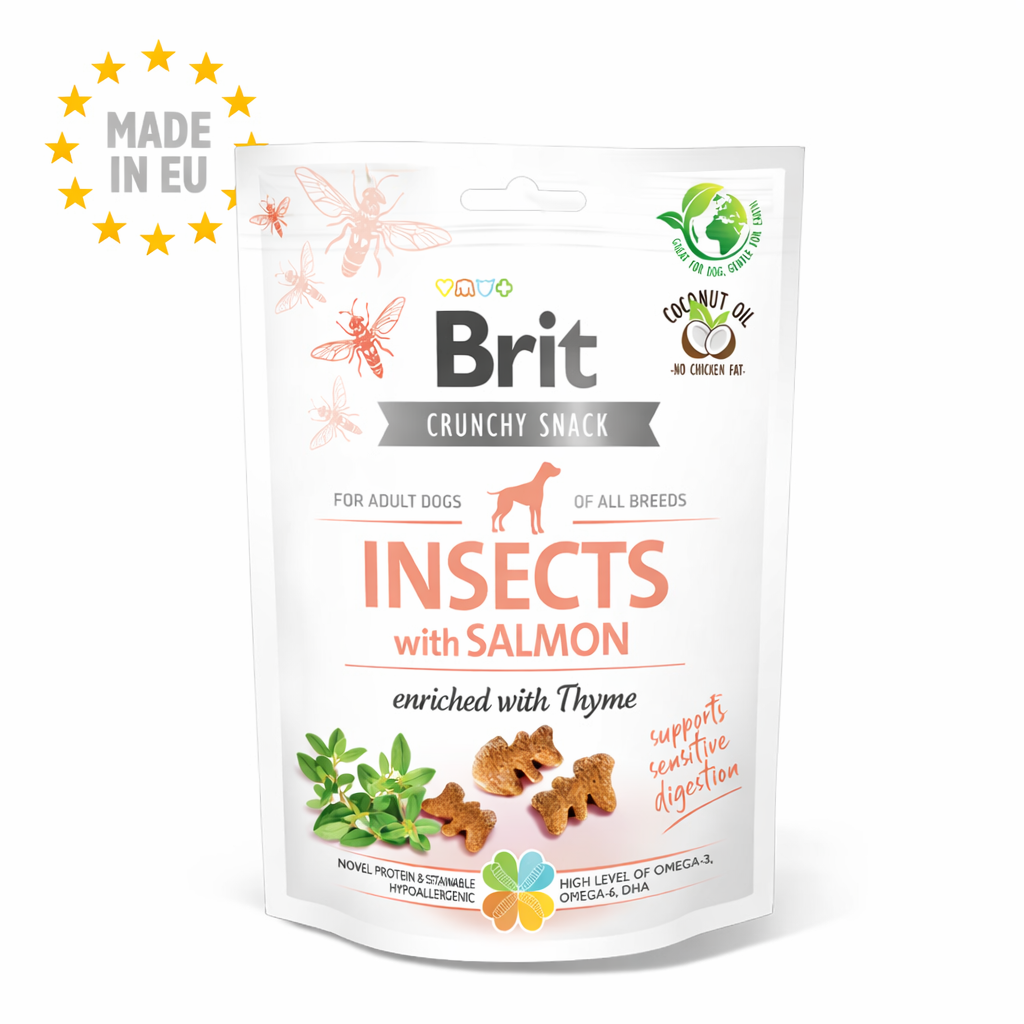 BRIT CRUNCHY SNACK INSECTS WITH SALMON 200 g