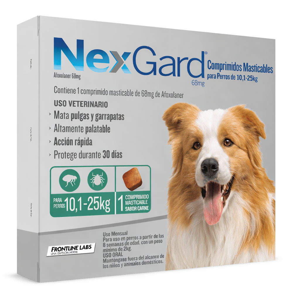 Nexgard Antiparasitario Externo (1 comprimido) 10,1 a 25 kg.