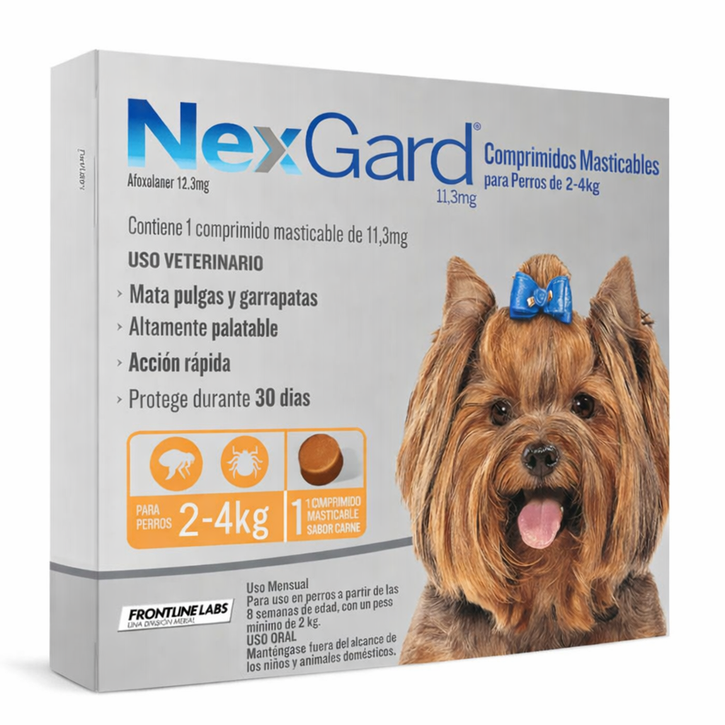 Nexgard Antiparasitario Externo (1 comprimido) 2 a 4 kg.